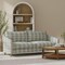 Aqua Stain Resistant Performance Pet Friendly Plaid Woven Pattern Upholstery Fabric by The Yard - SKU: Harley Oasis
